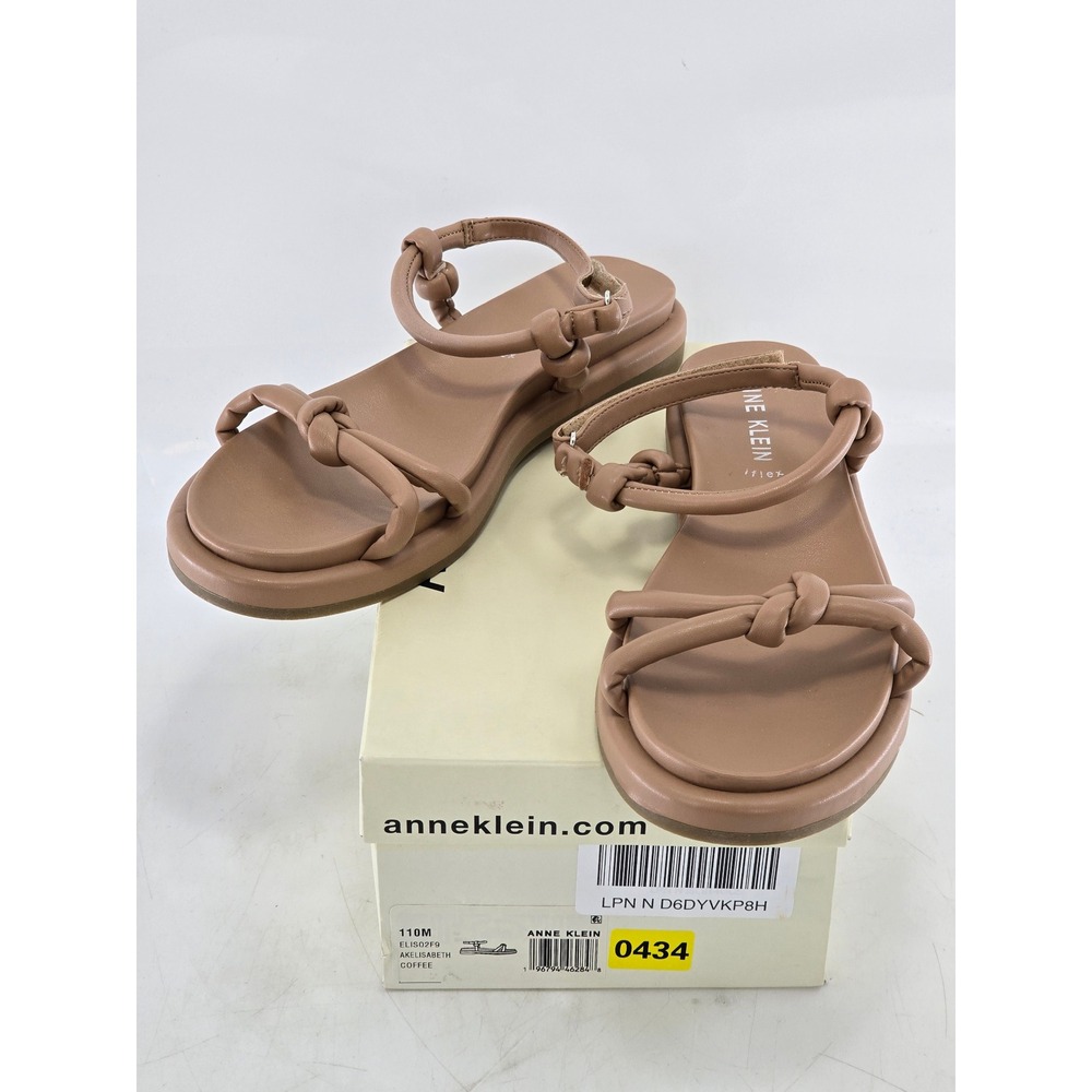 Anne Klein Akelisabeth Sandals Womens 11 M Coffee Brown iFlex Strappy - New